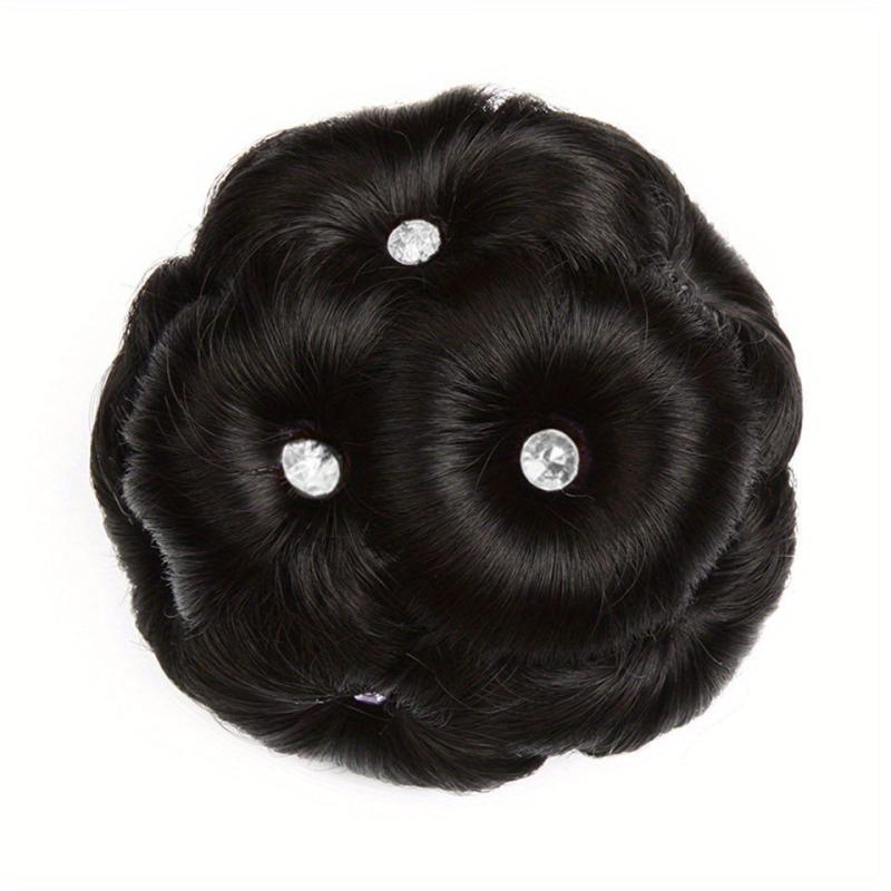 Synthetic Claw Clip In Hair Bun Nine Flower Chignon Updo Donut Hairpiece