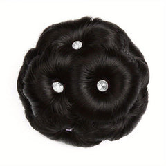 Synthetic Claw Clip In Hair Bun Nine Flower Chignon Updo Donut Hairpiece