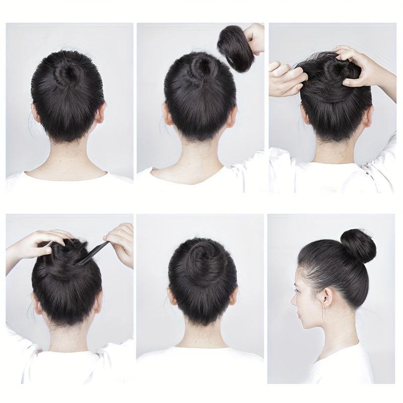 Human Hair Donut Hair Buns Updo Chignon Daily Use