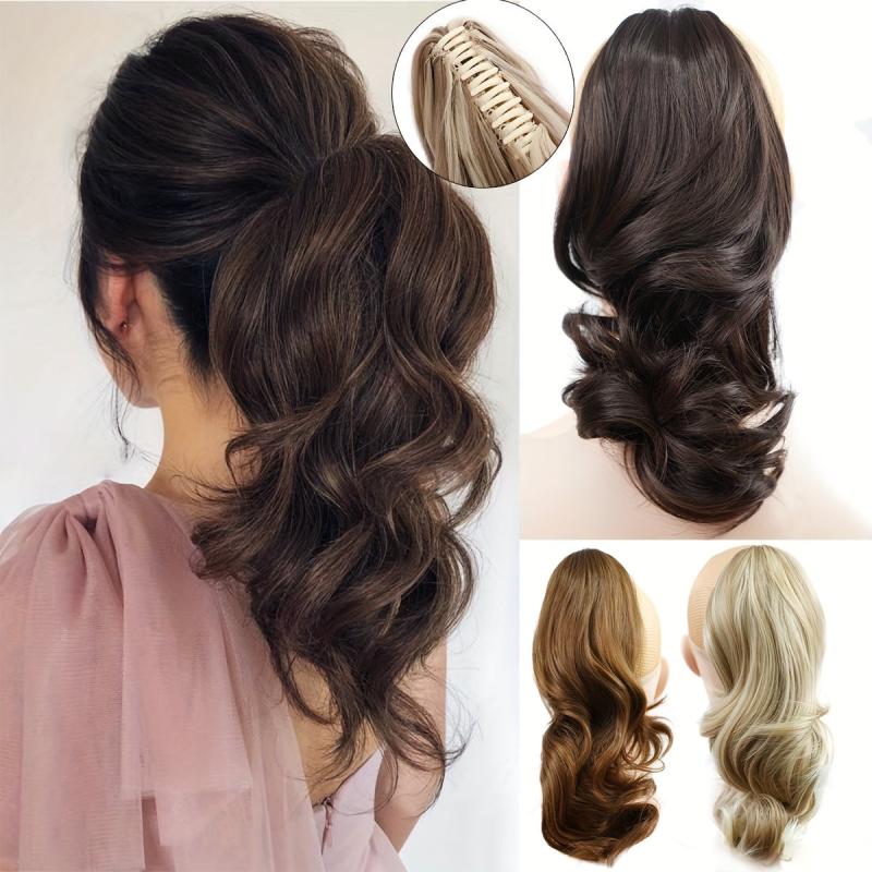 Short Curly Claw On Ponytail Hairpiece with Jaw Claw Synthetic Pony Tail