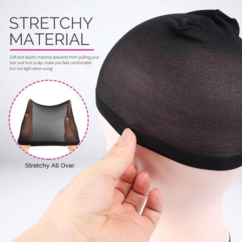 4pcs Soft & Breathable Stocking Wig Caps for Women & Men Stretchy Nylon Wig Caps
