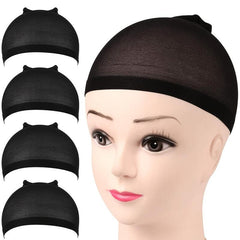 4pcs Soft & Breathable Stocking Wig Caps for Women & Men Stretchy Nylon Wig Caps