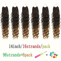 6 Packs Crochet Box Braids Extensions Boho Box Braids Crochet Braids Hair