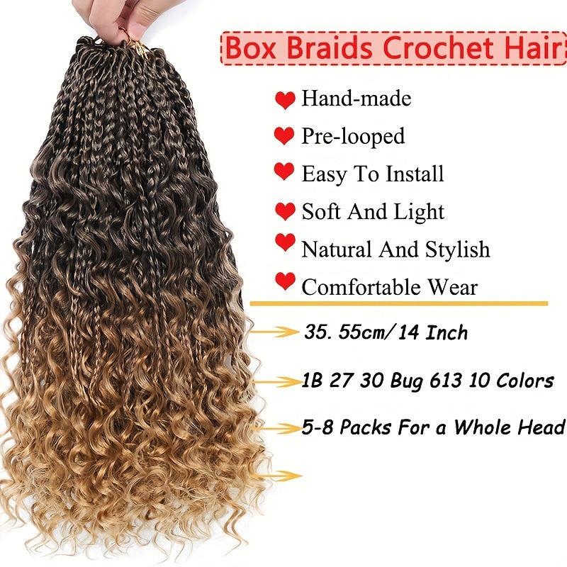 6 Packs Crochet Box Braids Extensions Boho Box Braids Crochet Braids Hair