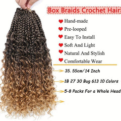 6 Packs Crochet Box Braids Extensions Boho Box Braids Crochet Braids Hair