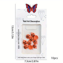 Halloween Pumpkin Nail Art Charms - DIY Nail Art Jewelry