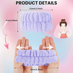 8 Pc Microfiber Wrist Wash Towel Band for Face Washing - Absorbent Sweatband