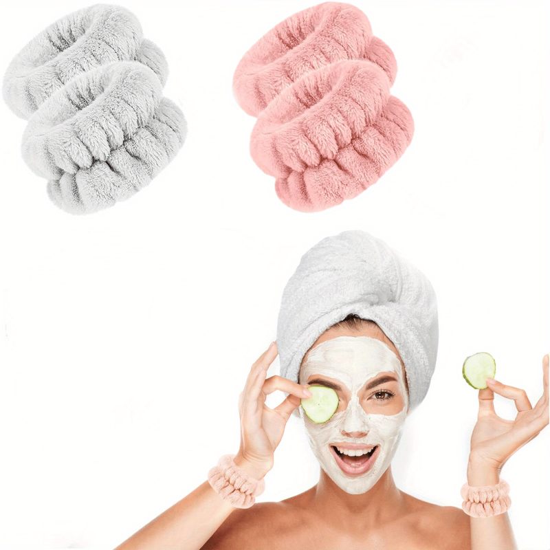 8 Pc Microfiber Wrist Wash Towel Band for Face Washing - Absorbent Sweatband