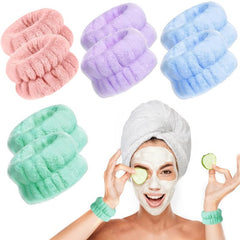 8 Pc Microfiber Wrist Wash Towel Band for Face Washing - Absorbent Sweatband