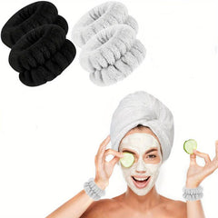 8 Pc Microfiber Wrist Wash Towel Band for Face Washing - Absorbent Sweatband