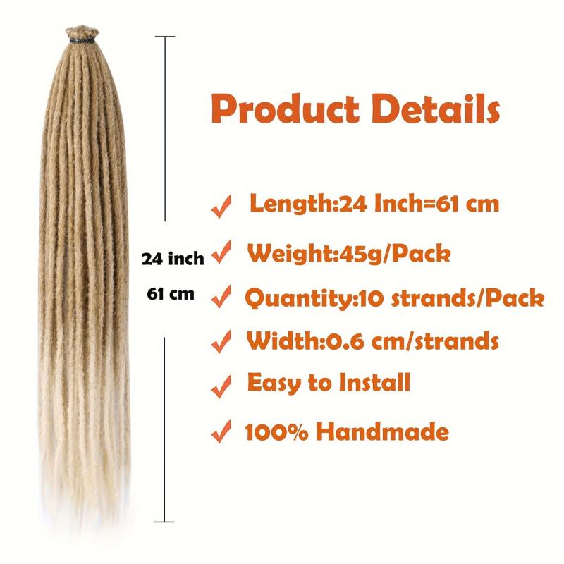 24 Inch Blonde Ombre Synthetic Dreadlock Extensions
