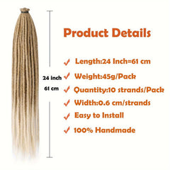 24 Inch Blonde Ombre Synthetic Dreadlock Extensions