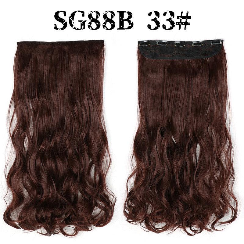 Long Curly Wavy Hair Extensions 5 Clips Synthetic Fiber Hairpieces