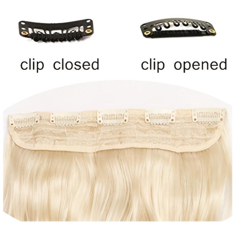 Long Curly Wavy Hair Extensions 5 Clips Synthetic Fiber Hairpieces