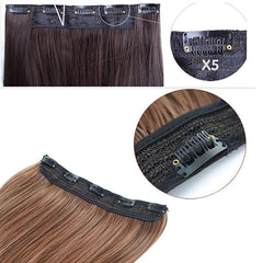 Long Curly Wavy Hair Extensions 5 Clips Synthetic Fiber Hairpieces