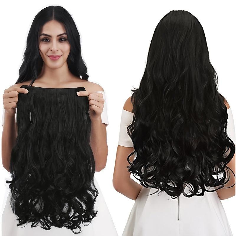 Long Curly Wavy Hair Extensions 5 Clips Synthetic Fiber Hairpieces