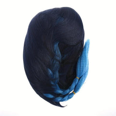 Short Straight Wig With Bangs Braided Pigtails Synthetic Wig Anime Cosplay Wig