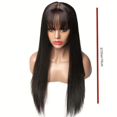 Colorful Long Straight Synthetic Wig With Bangs for Halloween Cosplay