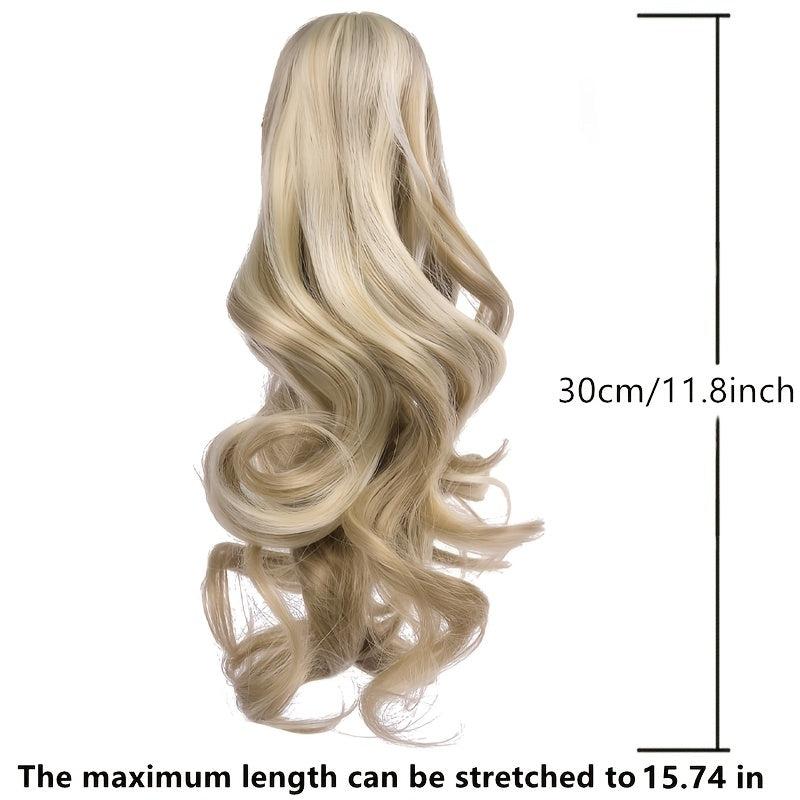 Body Wave Claw Clip Hair Extensions Long Curly Wavy Ponytail Synthetic Hair