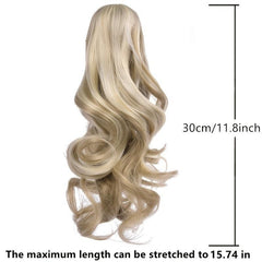 Body Wave Claw Clip Hair Extensions Long Curly Wavy Ponytail Synthetic Hair