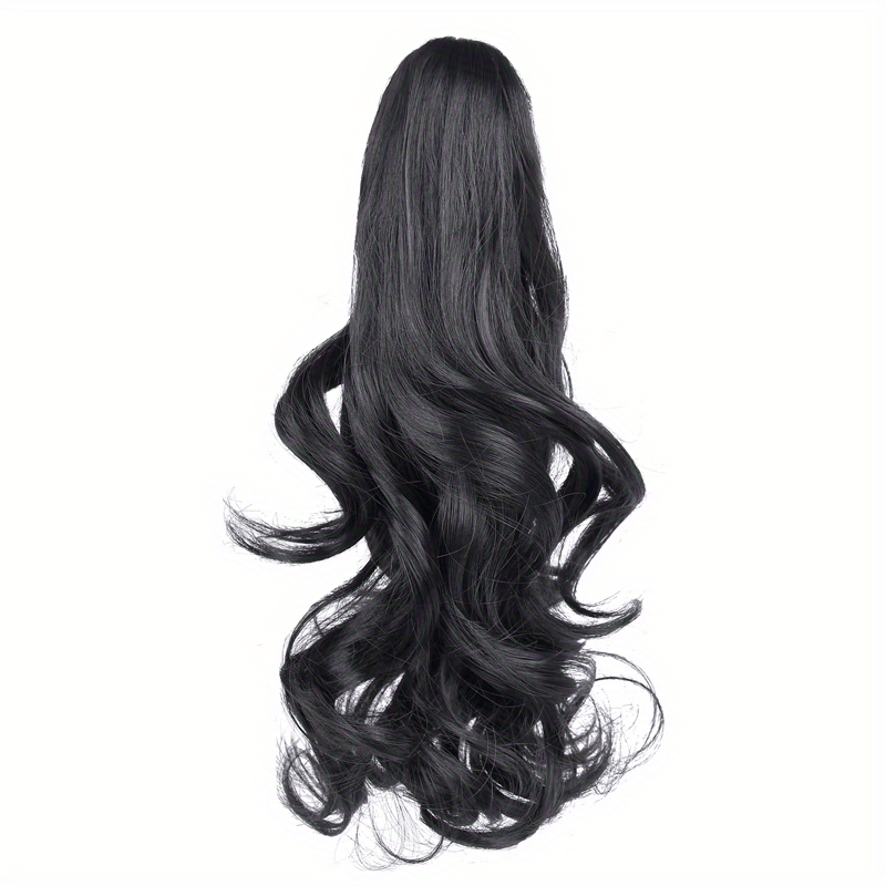 Body Wave Claw Clip Hair Extensions Long Curly Wavy Ponytail Synthetic Hair