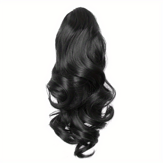 Body Wave Claw Clip Hair Extensions Long Curly Wavy Ponytail Synthetic Hair