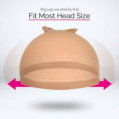 2 Pack Stretchy Light Brown Stocking Wig Caps for Women