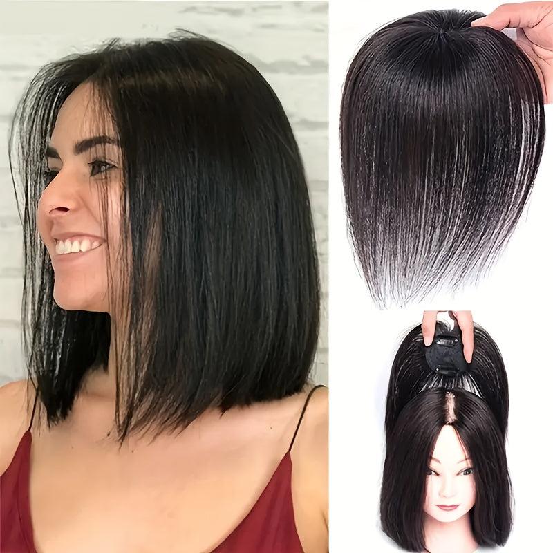 Straight Synthetic Hair Topper Clip In Hair Extension Natural Look Women Men
