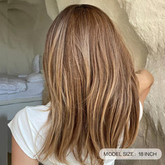 Short Ombre Brown Mixed Blonde Bob Wigs For Women