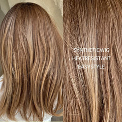 Short Ombre Brown Mixed Blonde Bob Wigs For Women