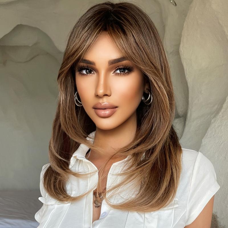 Short Ombre Brown Mixed Blonde Bob Wigs For Women
