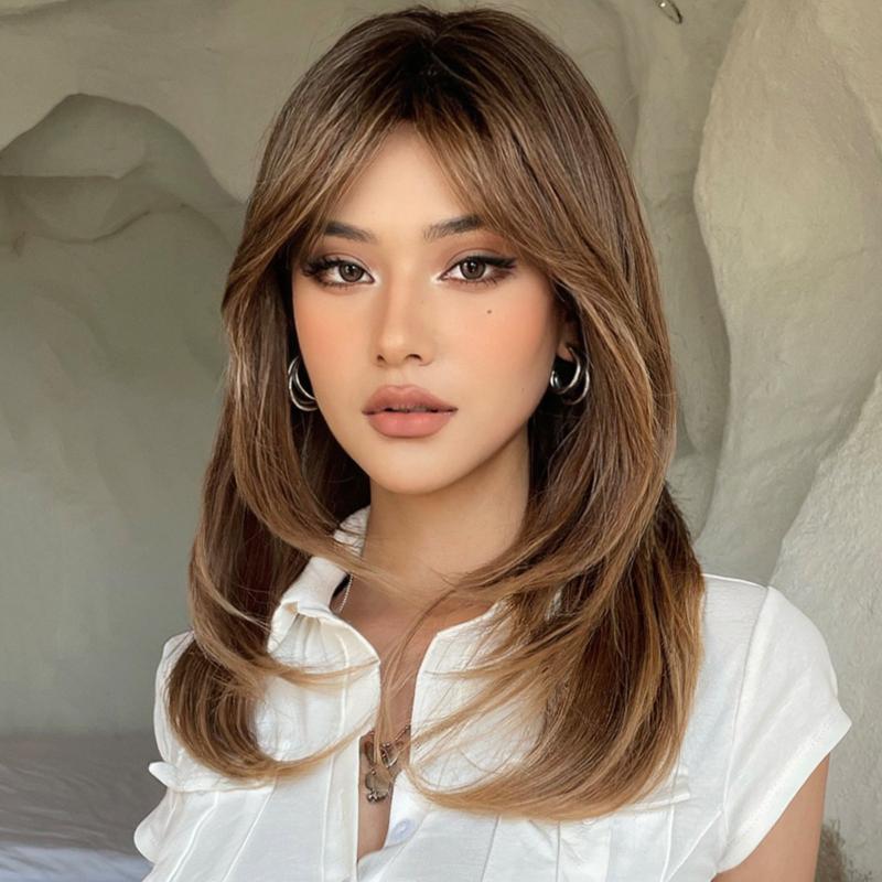 Short Ombre Brown Mixed Blonde Bob Wigs For Women
