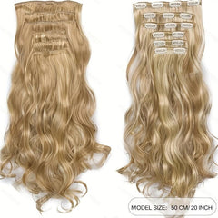 8 Cm Body Wave Clip On Hair Extensions Synthetic Ombre Hair For Women Girls