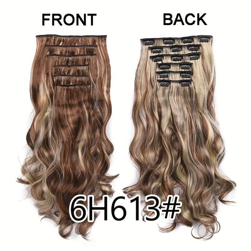 8 Cm Body Wave Clip On Hair Extensions Synthetic Ombre Hair For Women Girls