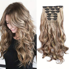 8 Cm Body Wave Clip On Hair Extensions Synthetic Ombre Hair For Women Girls