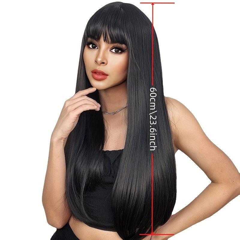 Long Curly Synthetic Wig With Bangs for Halloween Cosplay