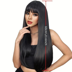 Long Curly Synthetic Wig With Bangs for Halloween Cosplay
