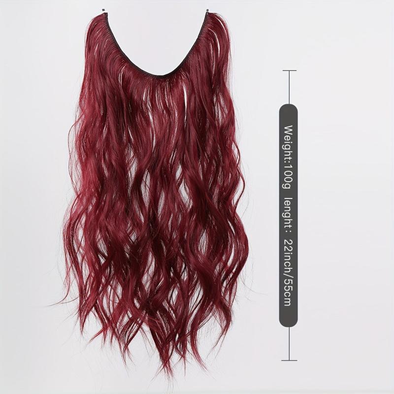 Long Curly Wavy Hair Extensions 55-88 cm Invisible Wire for Women