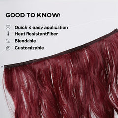 Long Curly Wavy Hair Extensions 55-88 cm Invisible Wire for Women