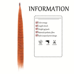 10pcs Synthetic Feather Hair Extensions Mixed Colored Stripe Wig 40-64 cm