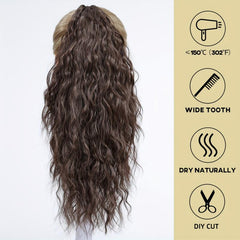 Blonde Wavy Curly Ponytail Extension Claw Clip HairPiece