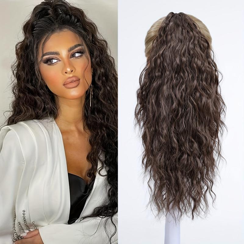 Blonde Wavy Curly Ponytail Extension Claw Clip HairPiece