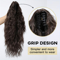 Blonde Wavy Curly Ponytail Extension Claw Clip HairPiece