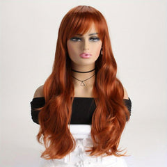 Blonde Body Wave Wig with Bangs Synthetic Heat Resistant