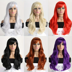 Blonde Body Wave Wig with Bangs Synthetic Heat Resistant