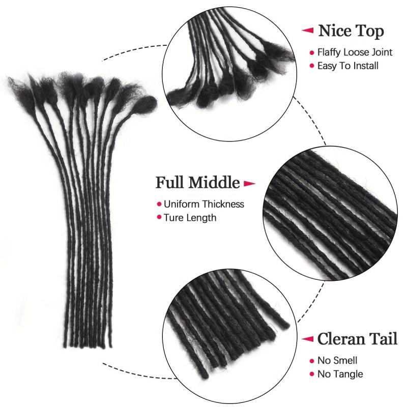 30 Strands Locs Extensions Human Hair Dreadlock Extensions Natural Soft Locs