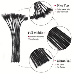 30 Strands Locs Extensions Human Hair Dreadlock Extensions Natural Soft Locs
