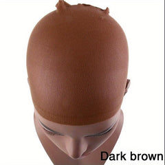 Brown Wig Cap Mesh Elastic Lining 2pcs