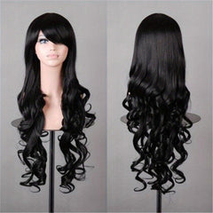 Colorful Long Curly Synthetic Wig With Bangs Heat Resistant
