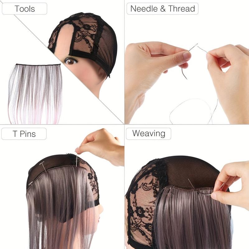 20 Wig C Curved Needles & 299.92m Thread Set for Professional Wig Making